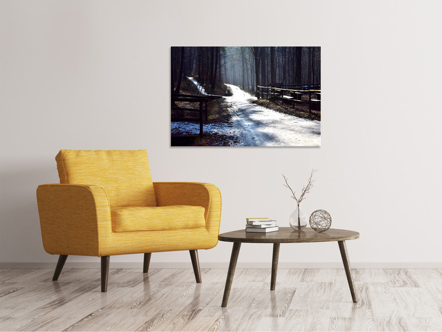 Leinwandbild Ein Weg im Schnee