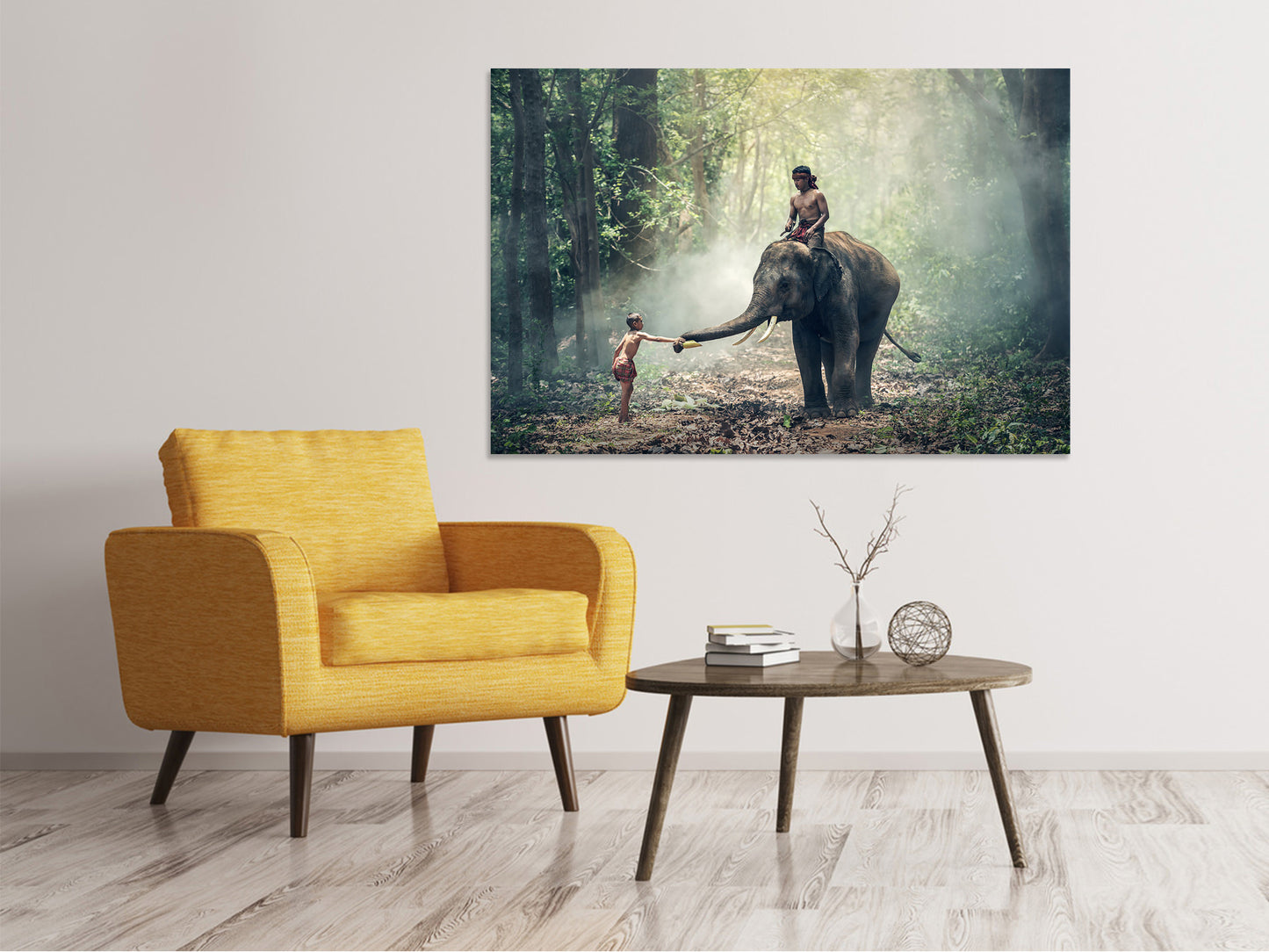 Leinwandbild Der Elefant bei der Arbeit
