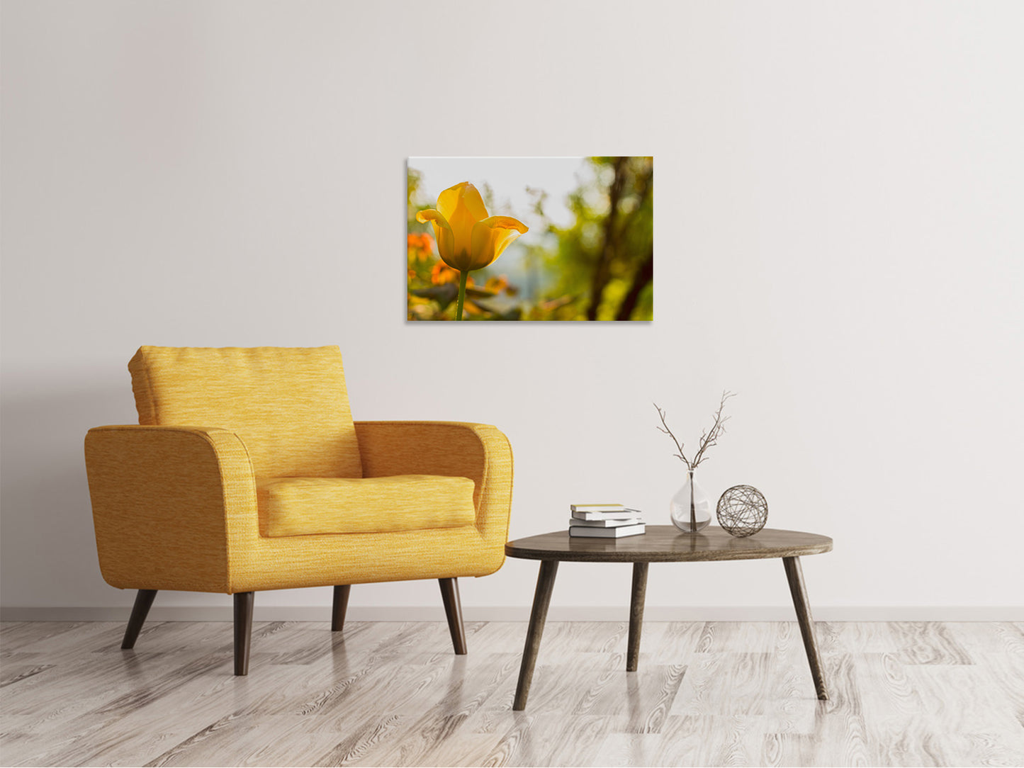 Leinwandbild Gelbe Tulpe in der Natur