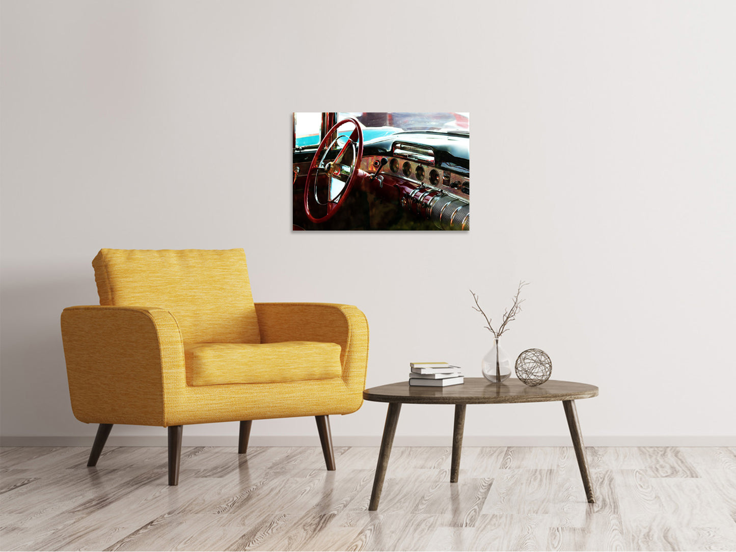 Leinwandbild Interieur eine Oldtimers