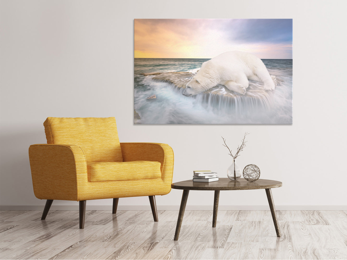 Leinwandbild Der Eisbär und das Meer
