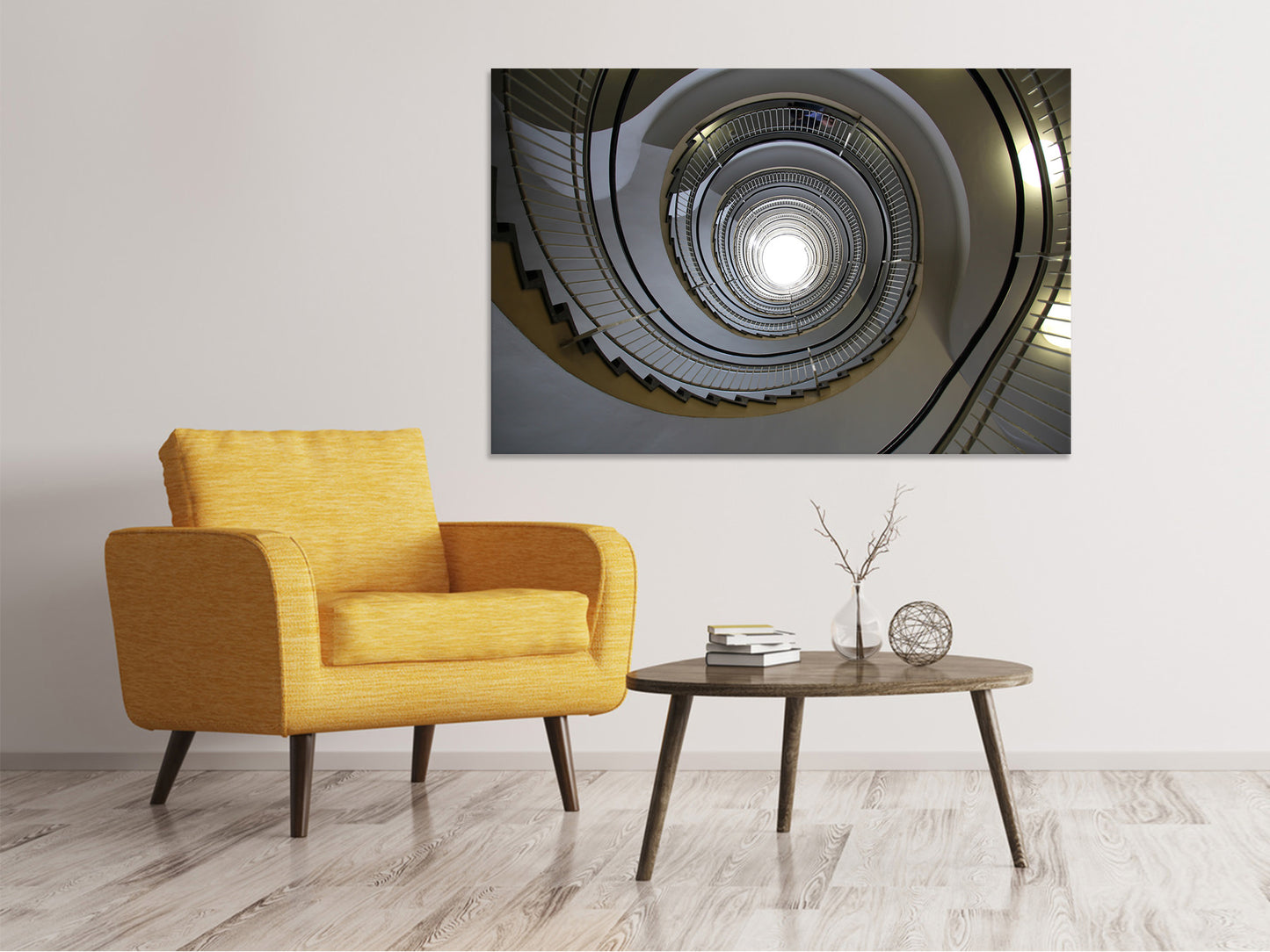 Leinwandbild Hohe Wendeltreppe