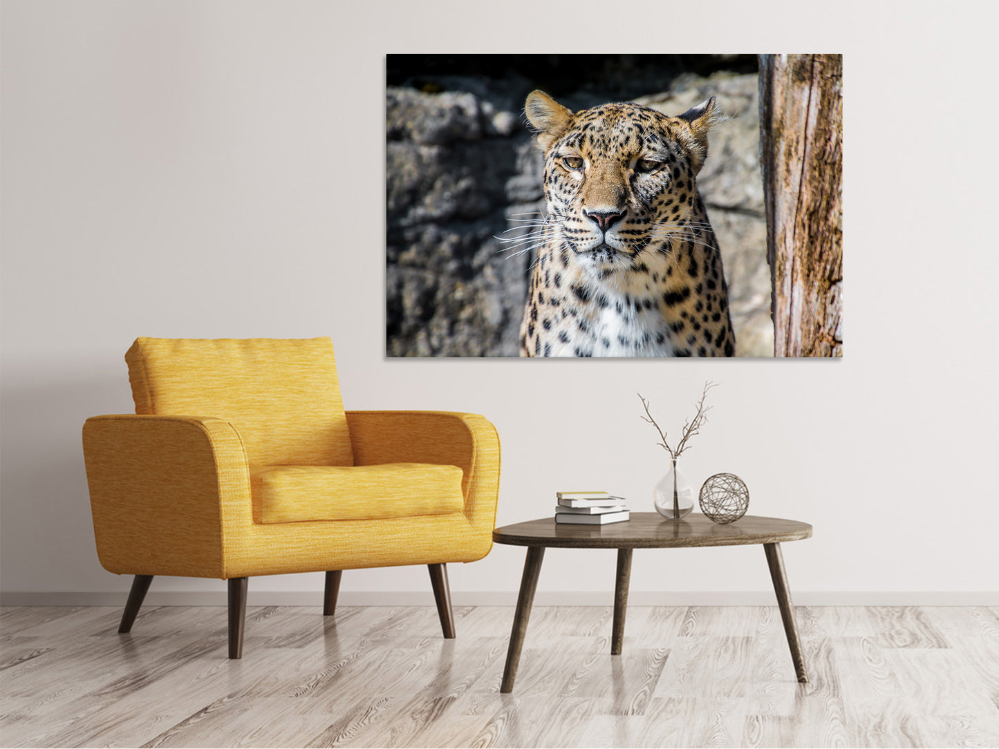 Leinwandbild Leopard auf der Lauer