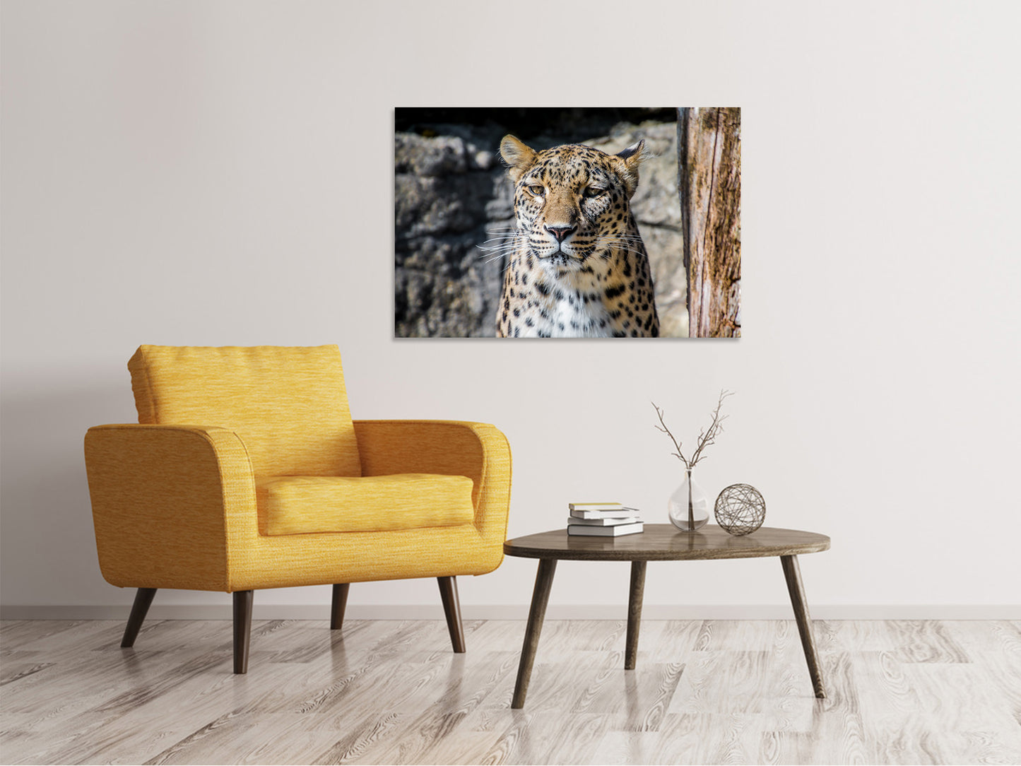 Leinwandbild Leopard auf der Lauer