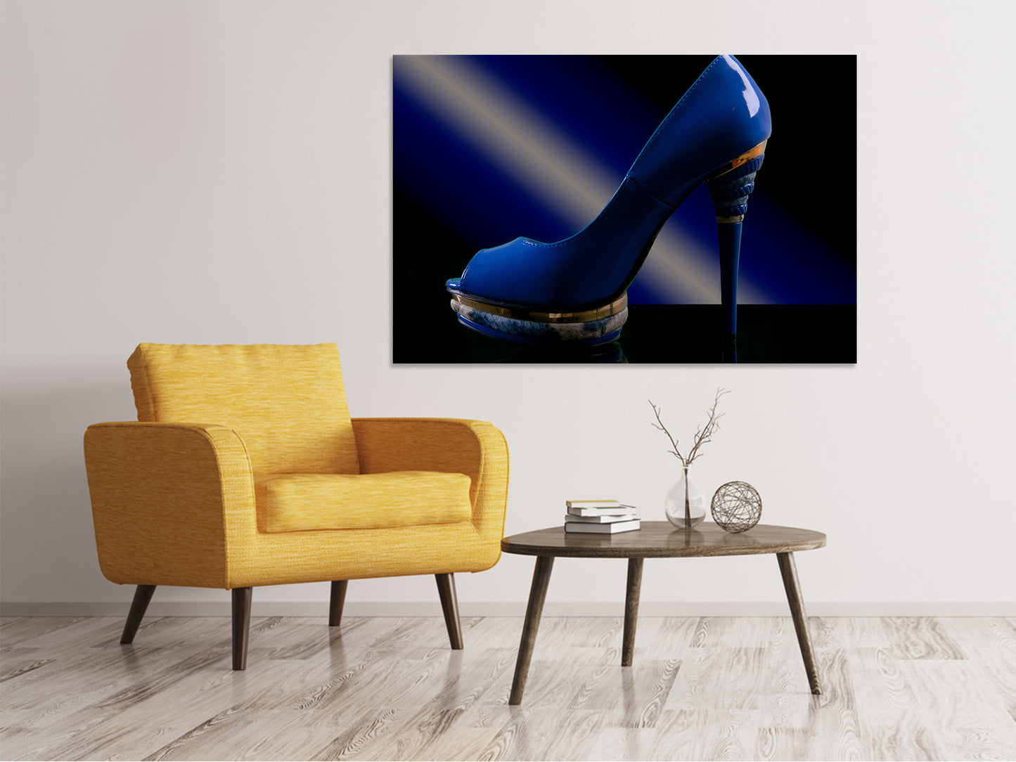 Leinwandbild Der blaue High Heel