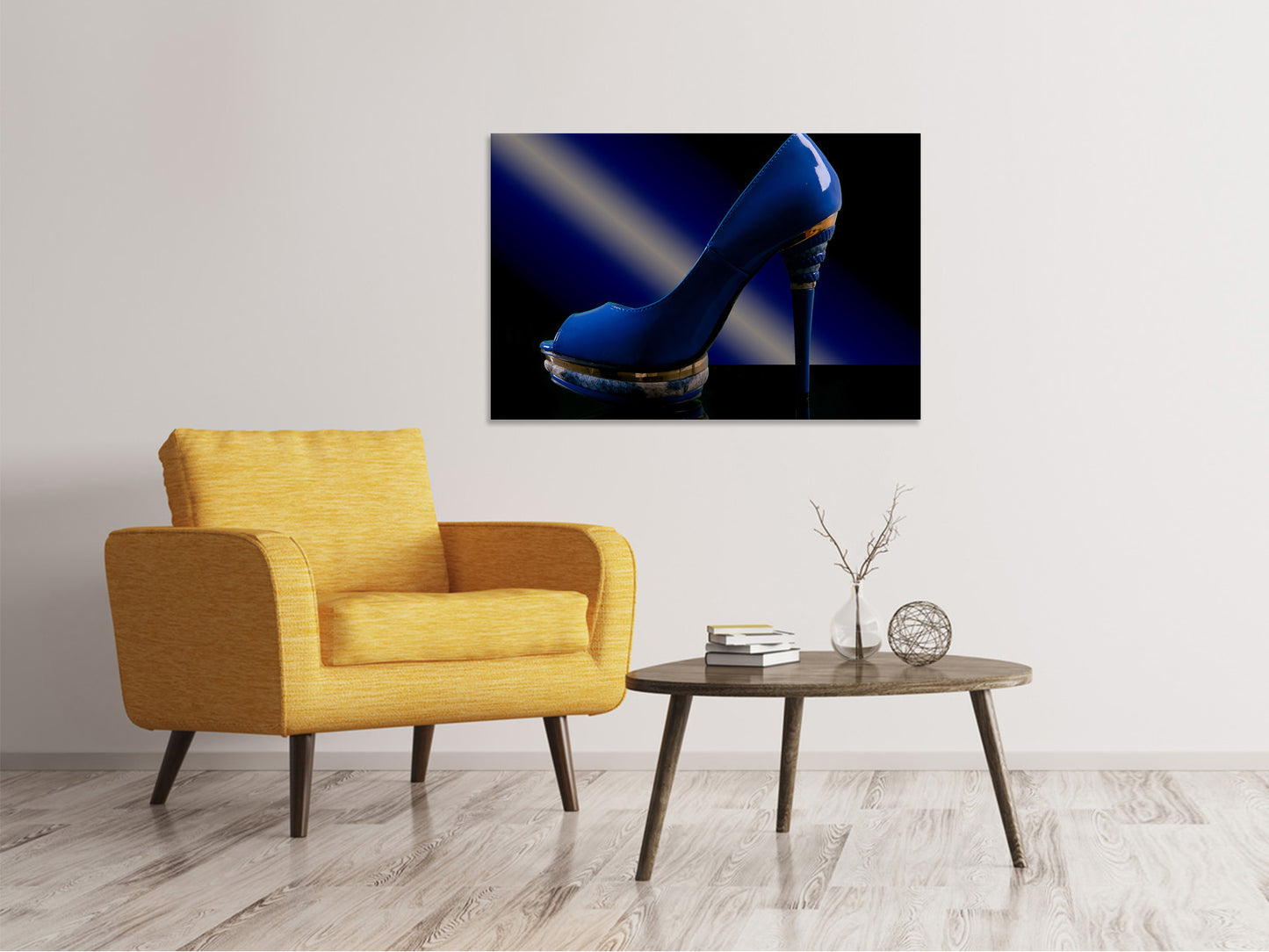 Leinwandbild Der blaue High Heel