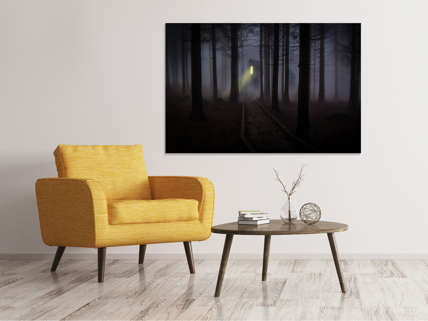 Leinwandbild Nebel im Wald
