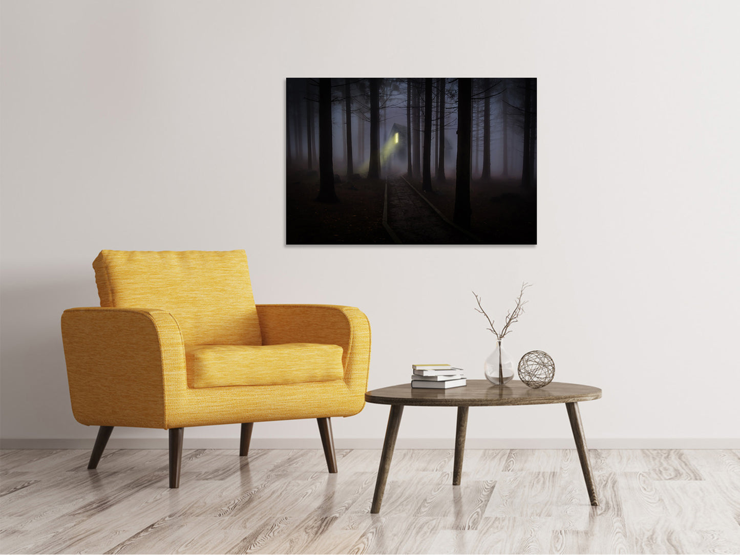 Leinwandbild Nebel im Wald