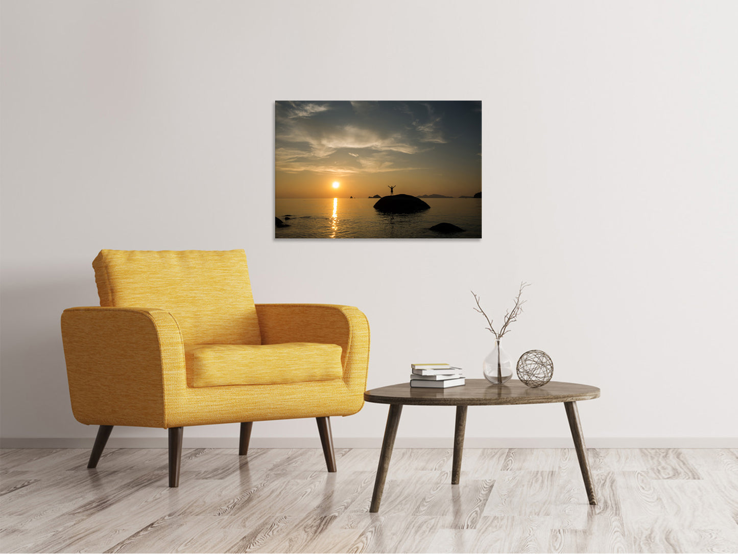 Leinwandbild Liebe den Sonnenuntergang am Meer