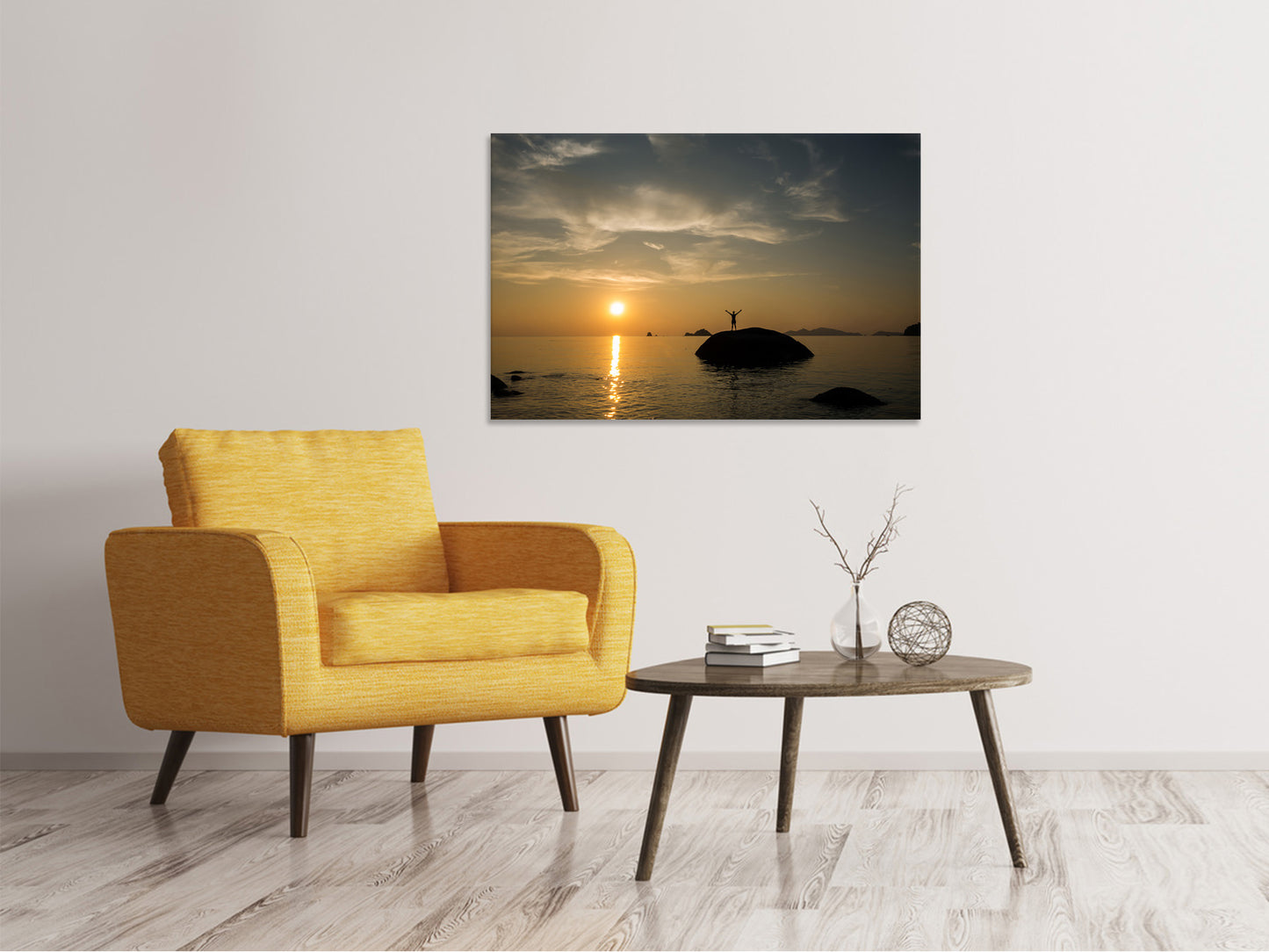 Leinwandbild Liebe den Sonnenuntergang am Meer