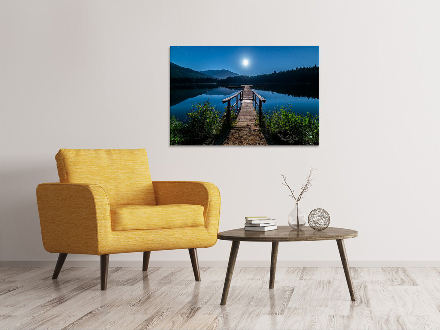 Leinwandbild Eine Nacht bei Vollmond