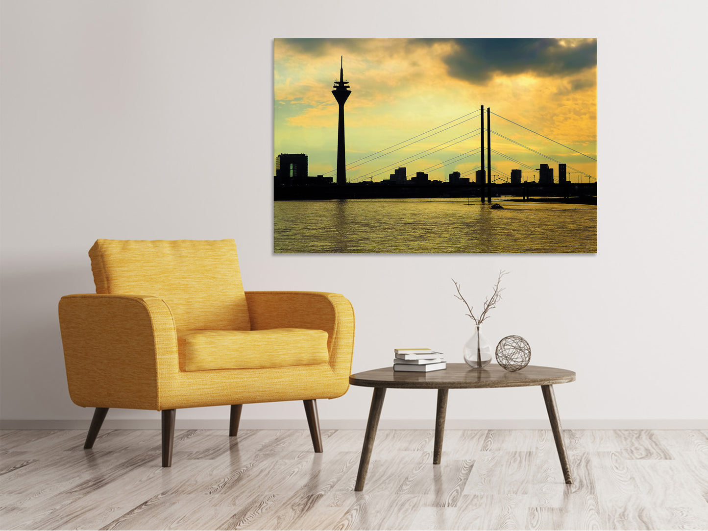 Leinwandbild Skyline im Abendlicht