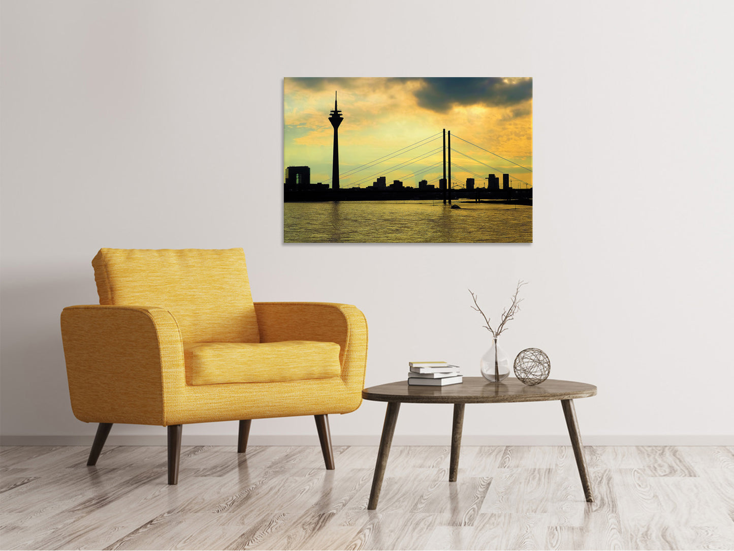 Leinwandbild Skyline im Abendlicht