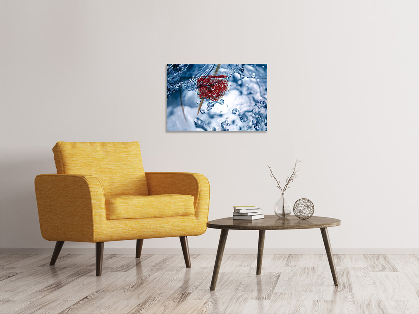 Leinwandbild Himbeere im Wasser