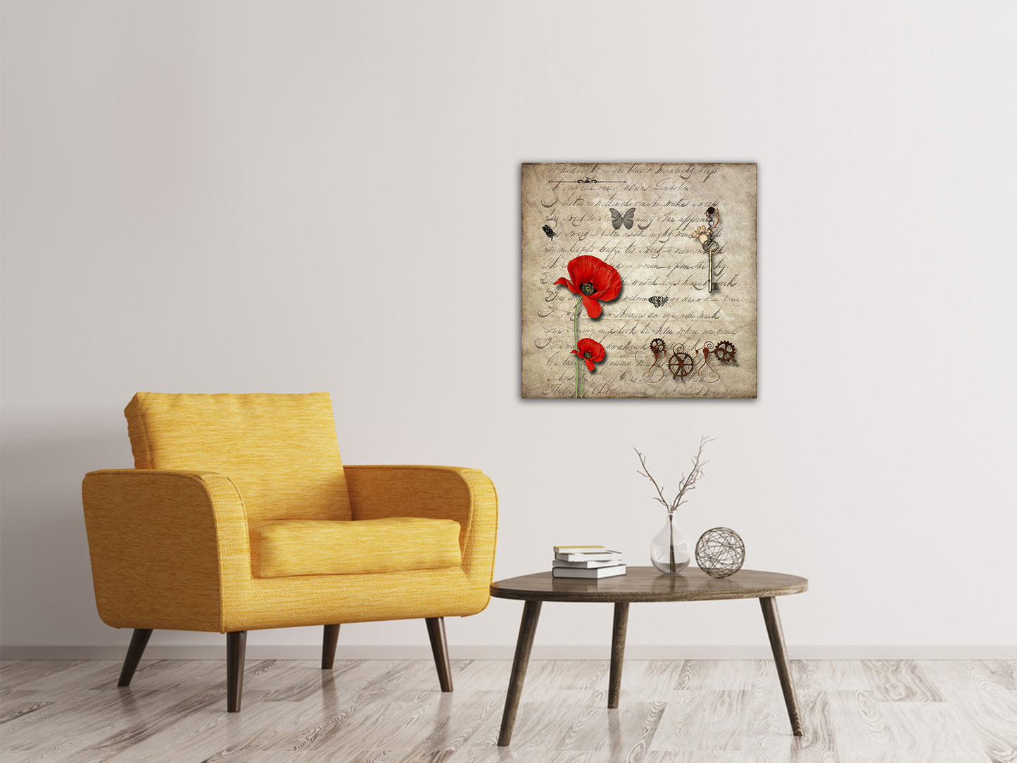 Leinwandbild Retro Schriftstück