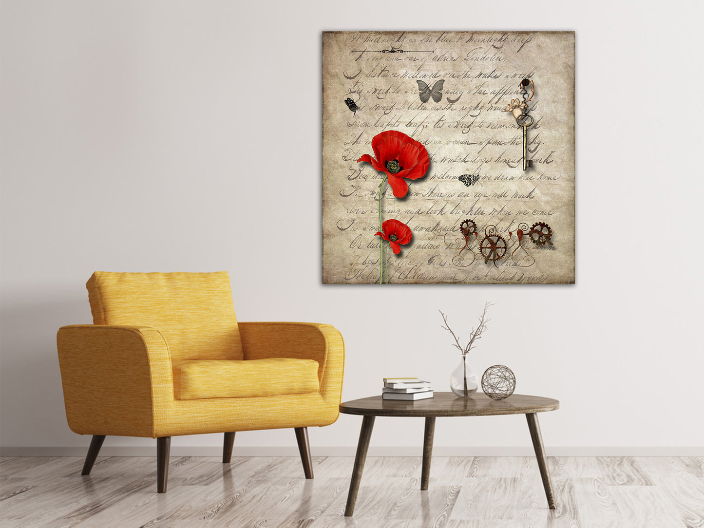 Leinwandbild Retro Schriftstück