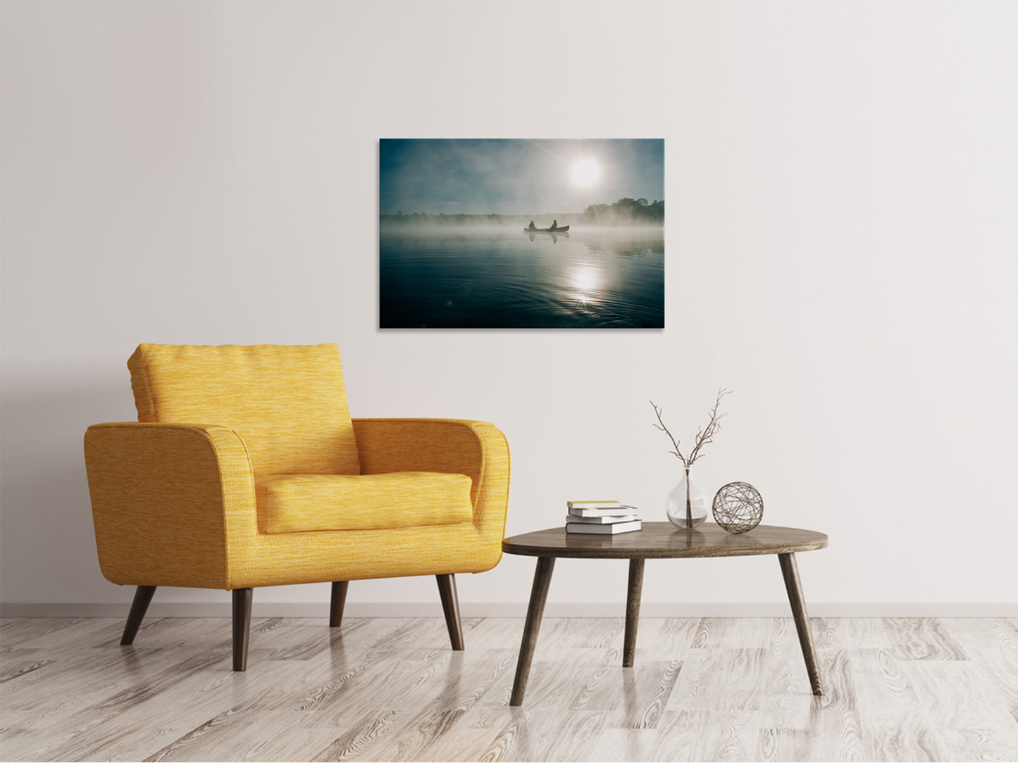 Leinwandbild Fischer im Sonnenaufgang