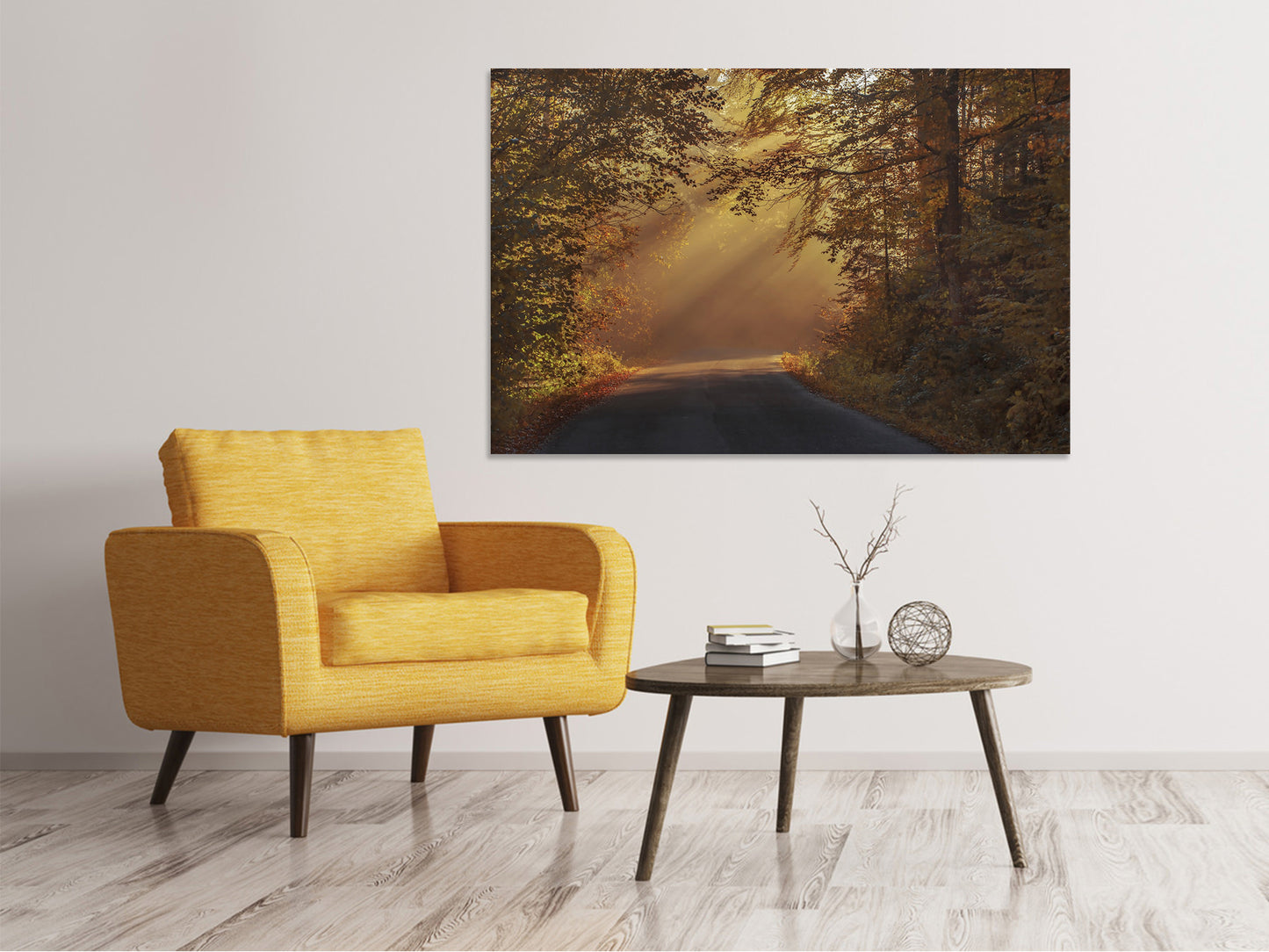 Leinwandbild Sonnenstrahlen im Wald