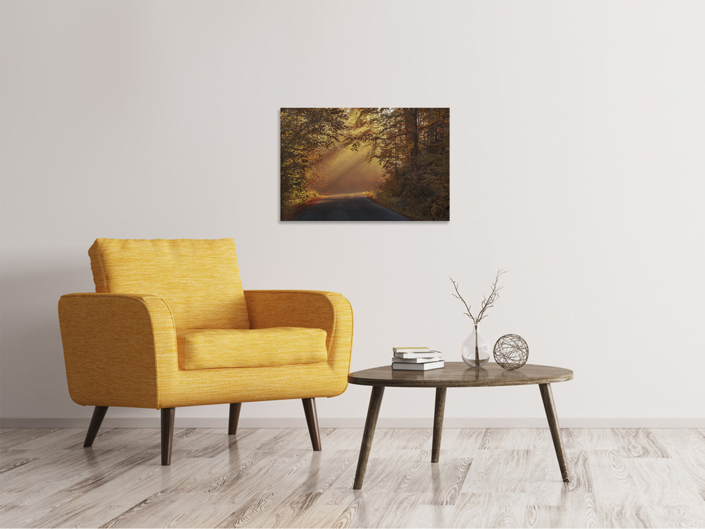 Leinwandbild Sonnenstrahlen im Wald