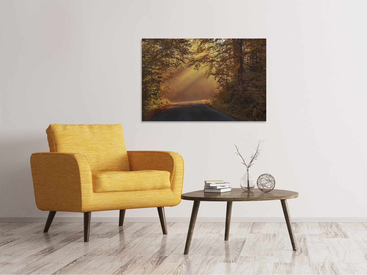 Leinwandbild Sonnenstrahlen im Wald