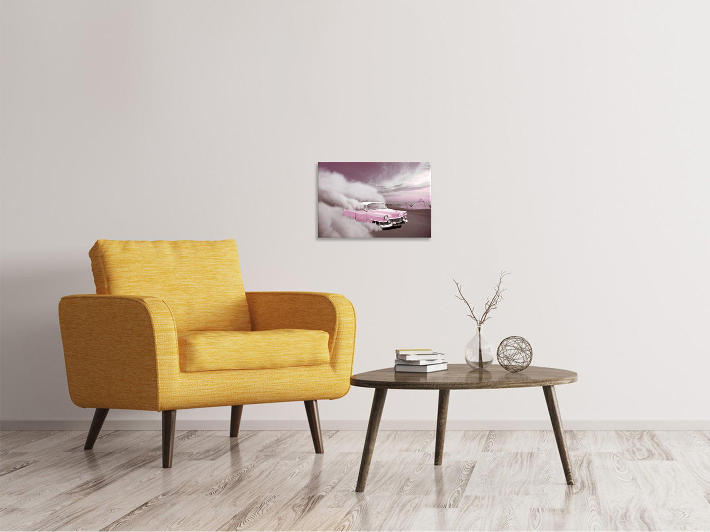 Leinwandbild Oldtimer im Wüstensand