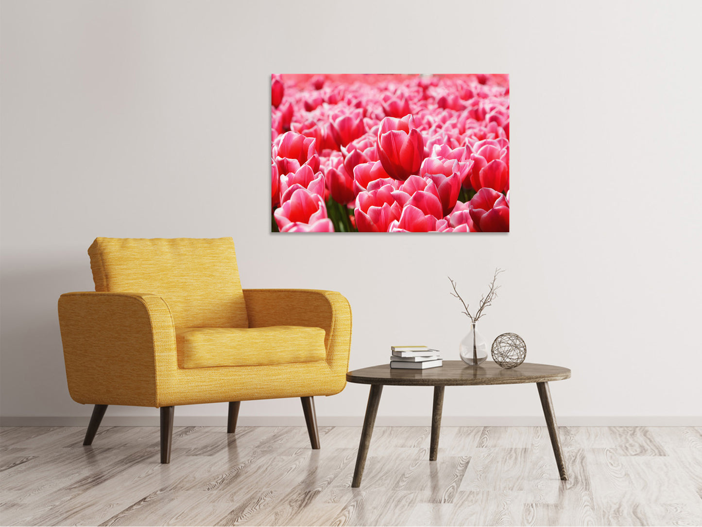 Leinwandbild Fröhliches Tulpenfeld