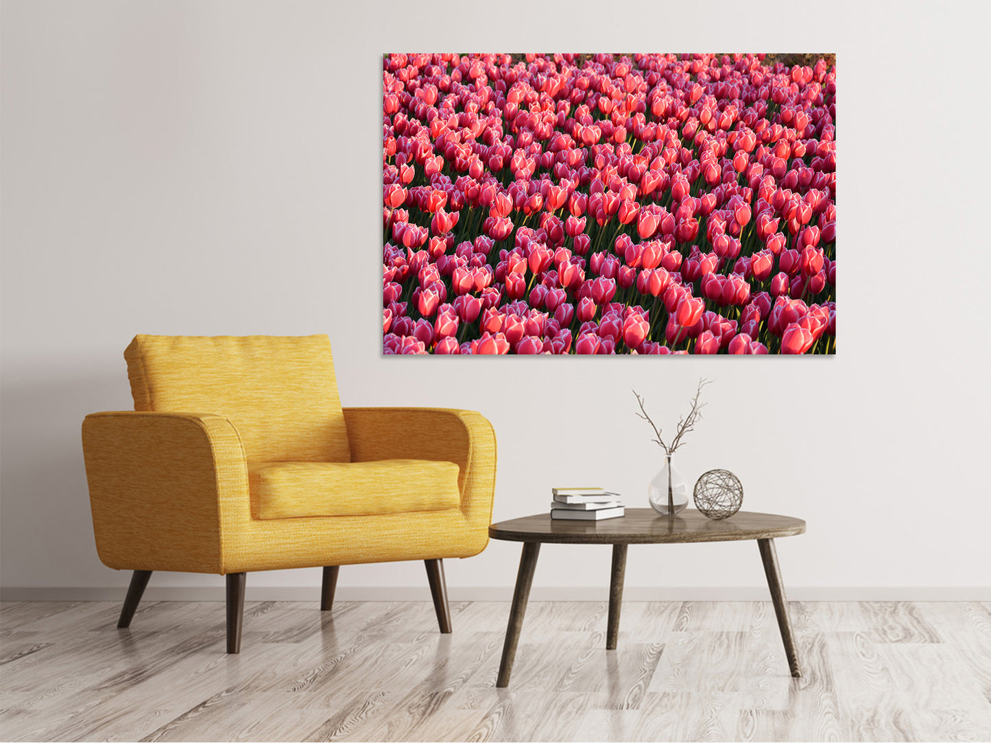 Leinwandbild Üppiges Tulpenfeld
