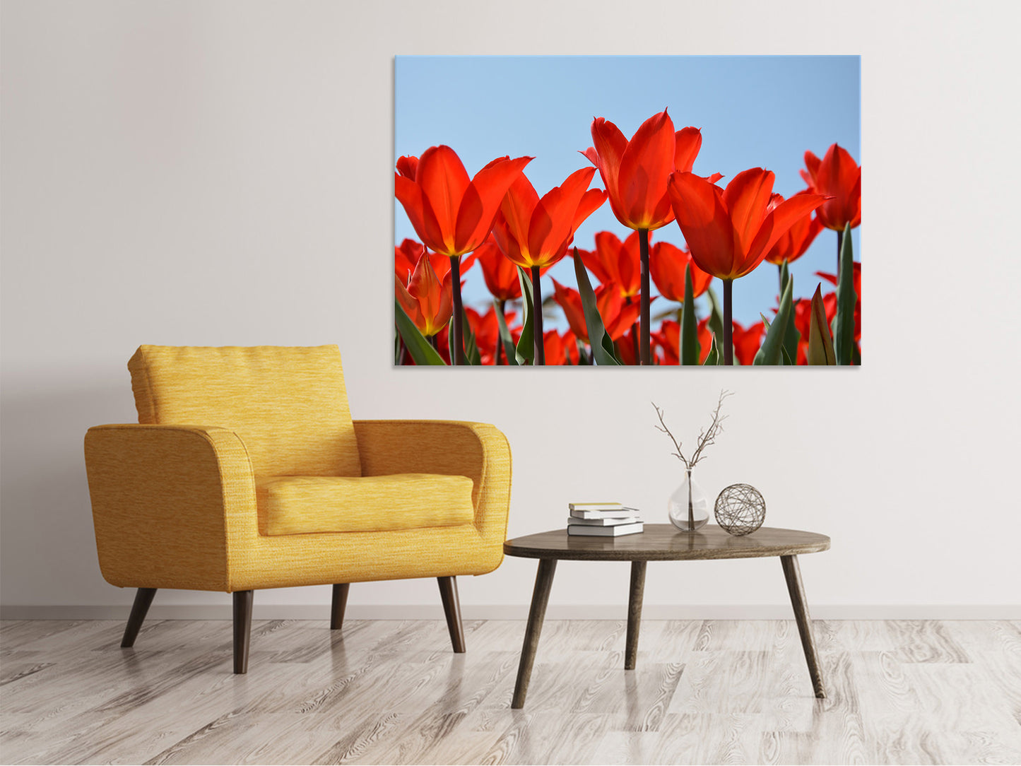 Leinwandbild Rote Tulpen XL