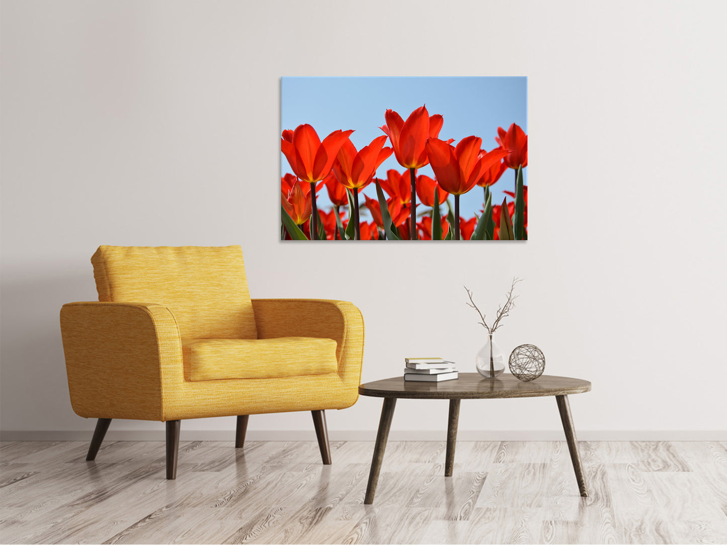 Leinwandbild Rote Tulpen XL