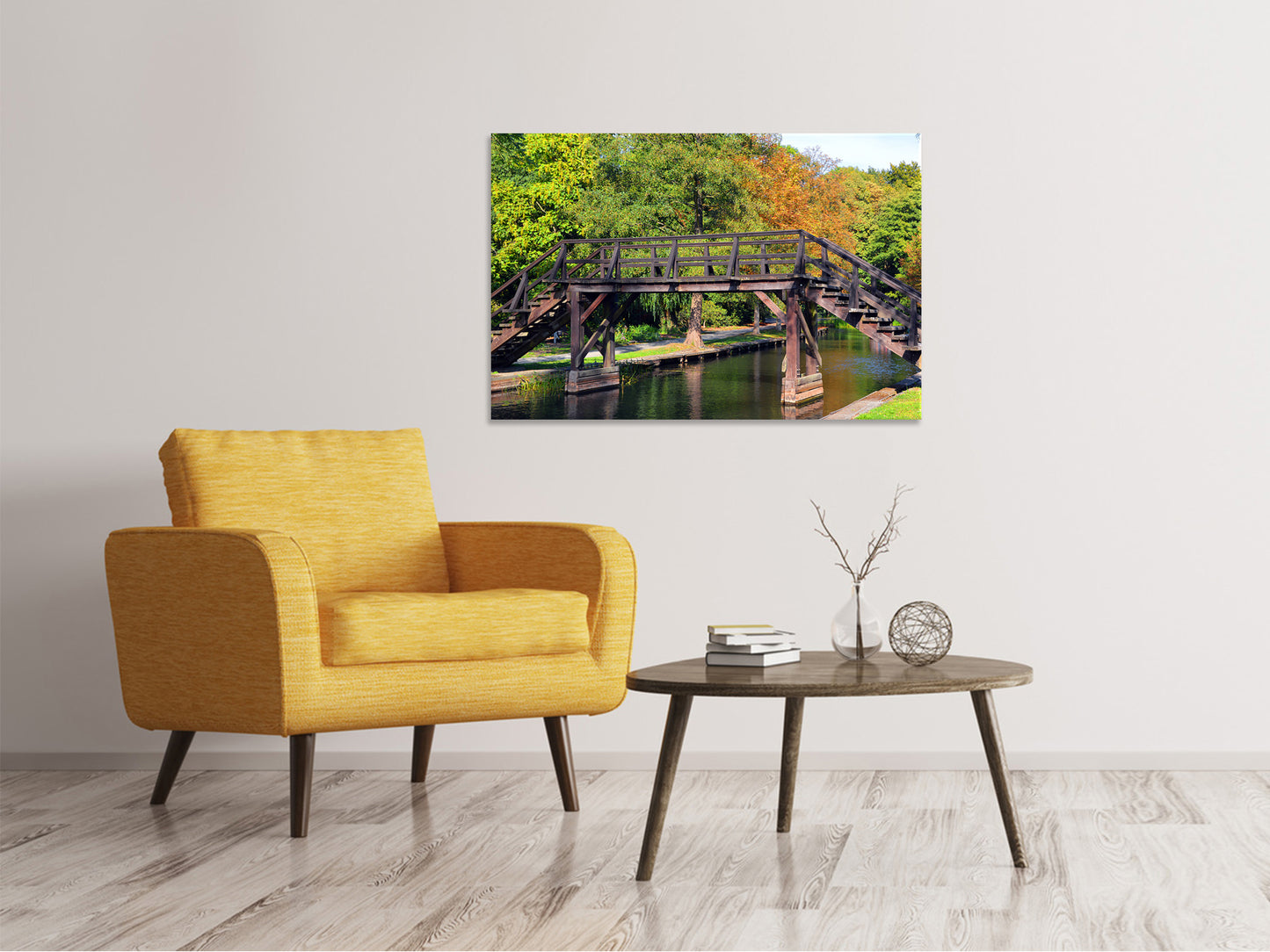 Leinwandbild Alte Holz Brücke