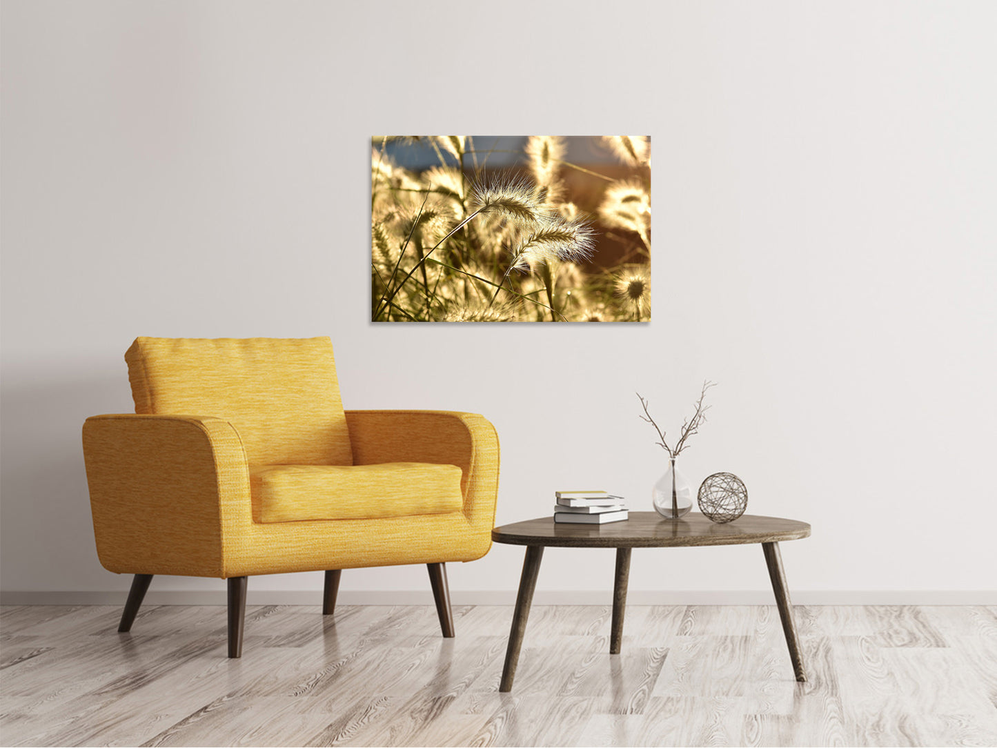 Leinwandbild Ziergras im Sonnenlicht