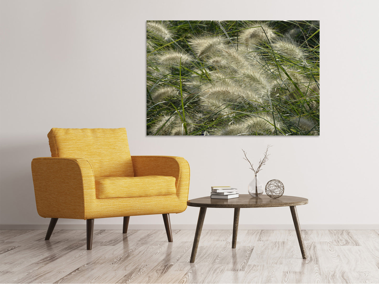 Leinwandbild Ziergrass im Wind