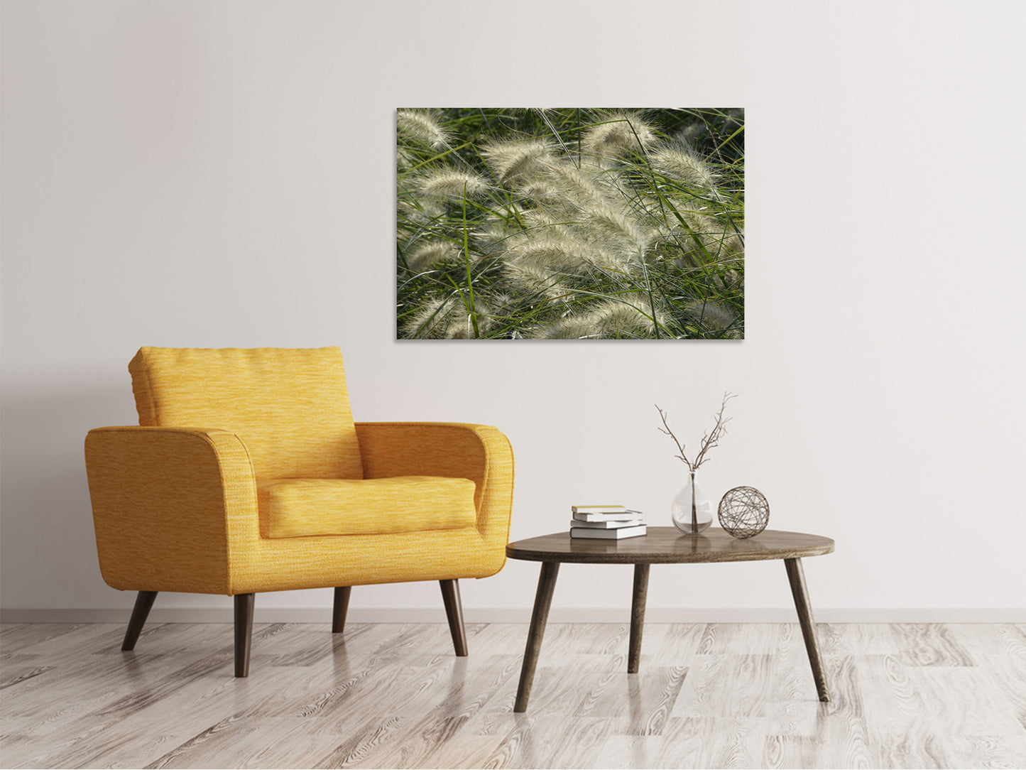 Leinwandbild Ziergrass im Wind
