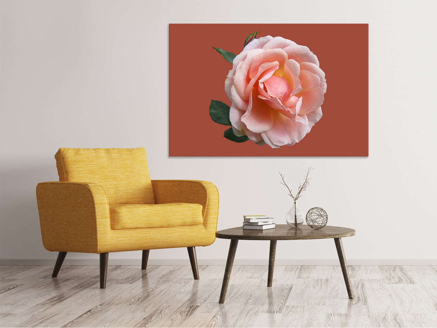 Leinwandbild Rose in rosa XXL