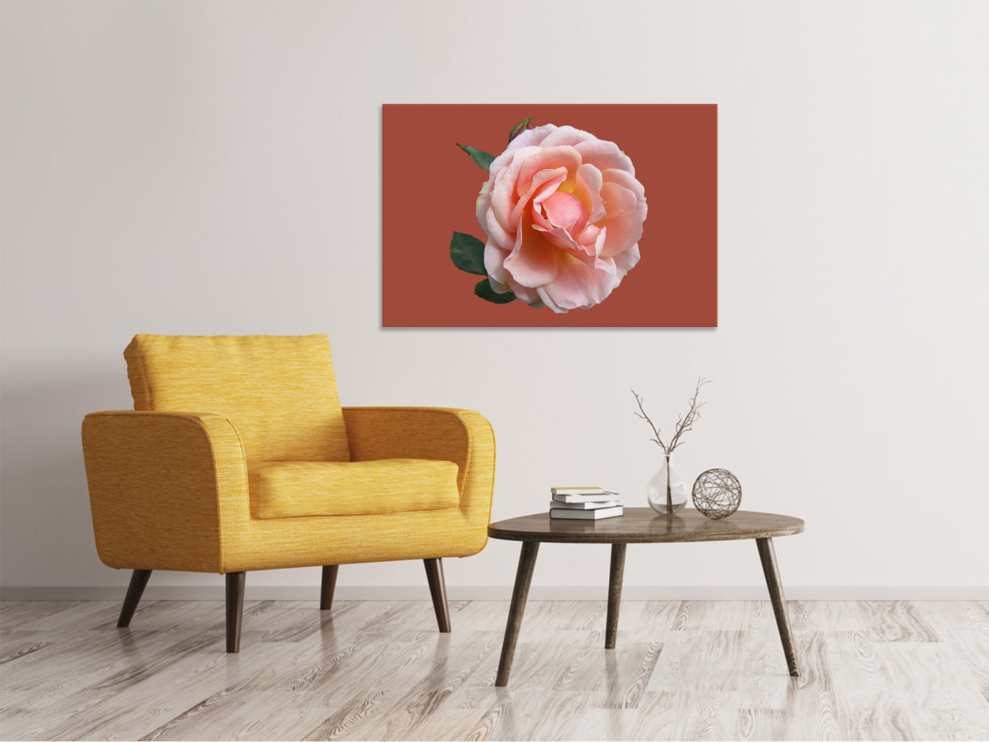 Leinwandbild Rose in rosa XXL