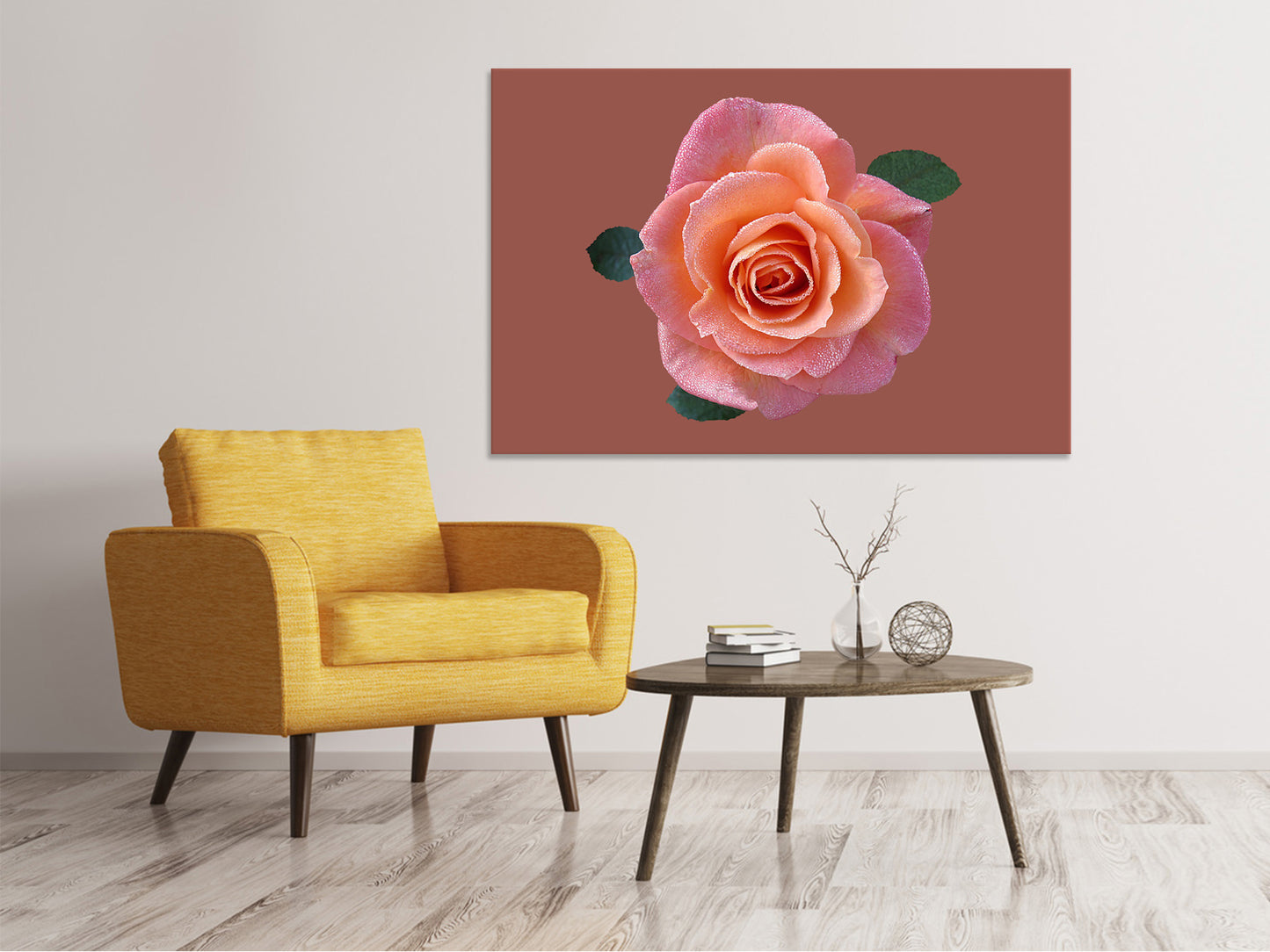 Leinwandbild Rose in apricot XXL
