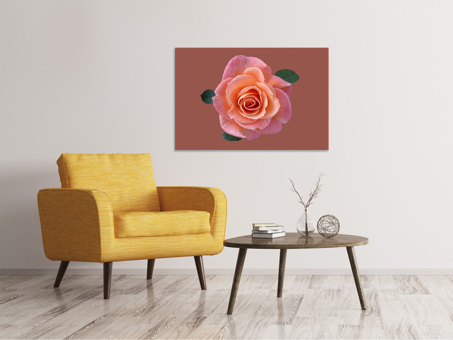 Leinwandbild Rose in apricot XXL