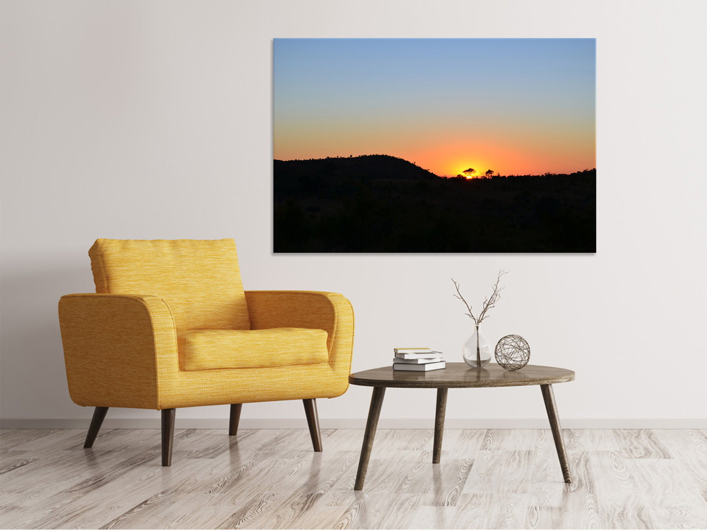Leinwandbild Sonnenuntergang in Afrika