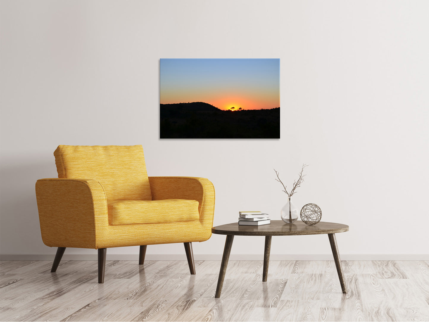 Leinwandbild Sonnenuntergang in Afrika