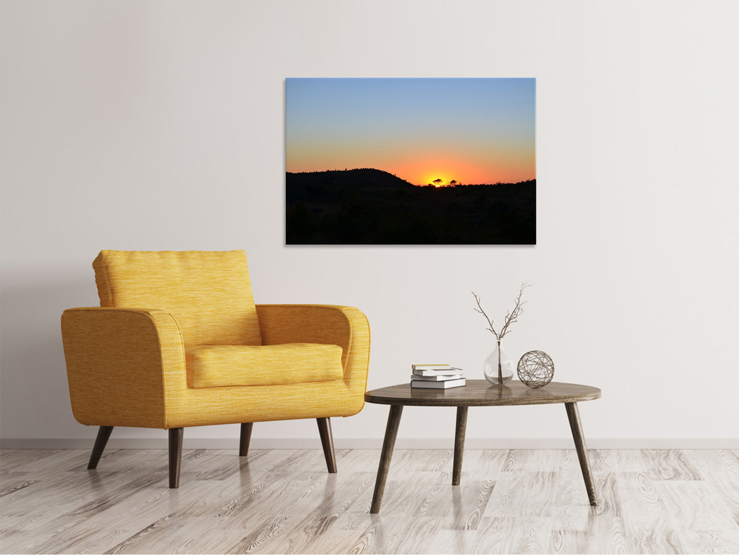 Leinwandbild Sonnenuntergang in Afrika