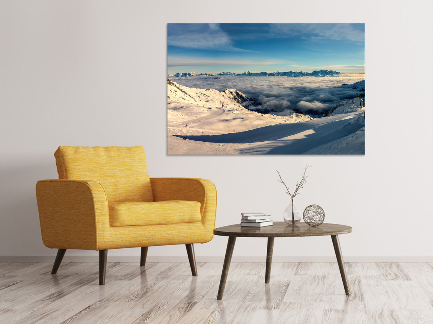 Leinwandbild Über den Wolken im Schnee