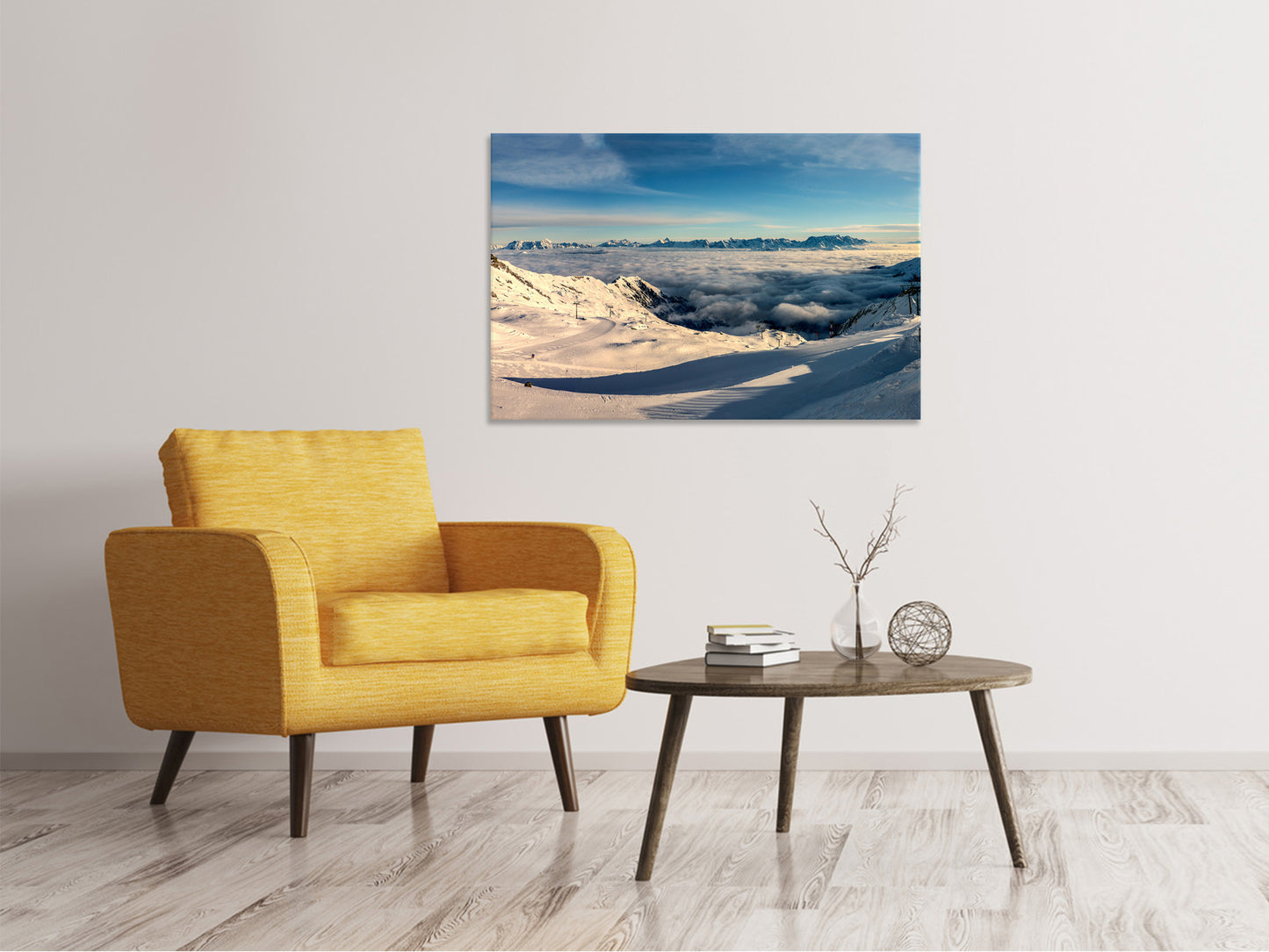 Leinwandbild Über den Wolken im Schnee