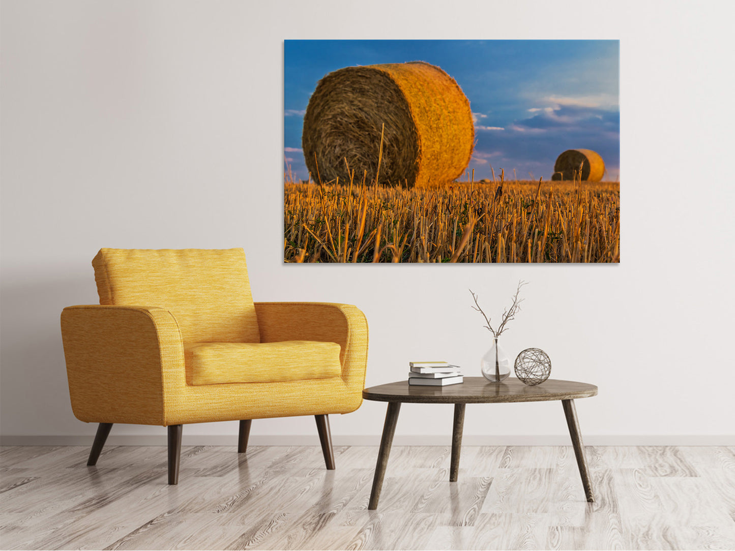 Leinwandbild Strohballen