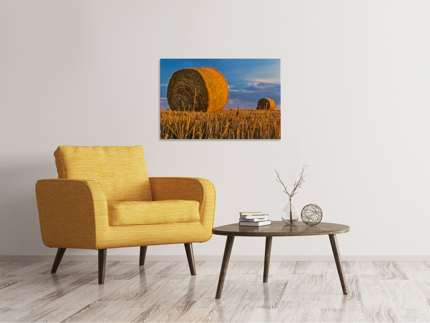 Leinwandbild Strohballen