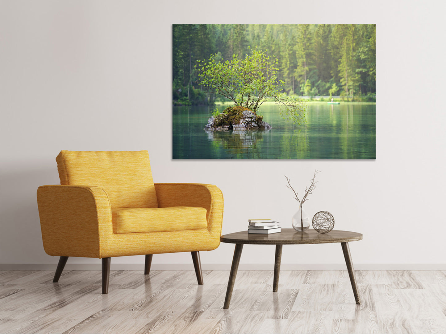 Leinwandbild Der Teich im Wald