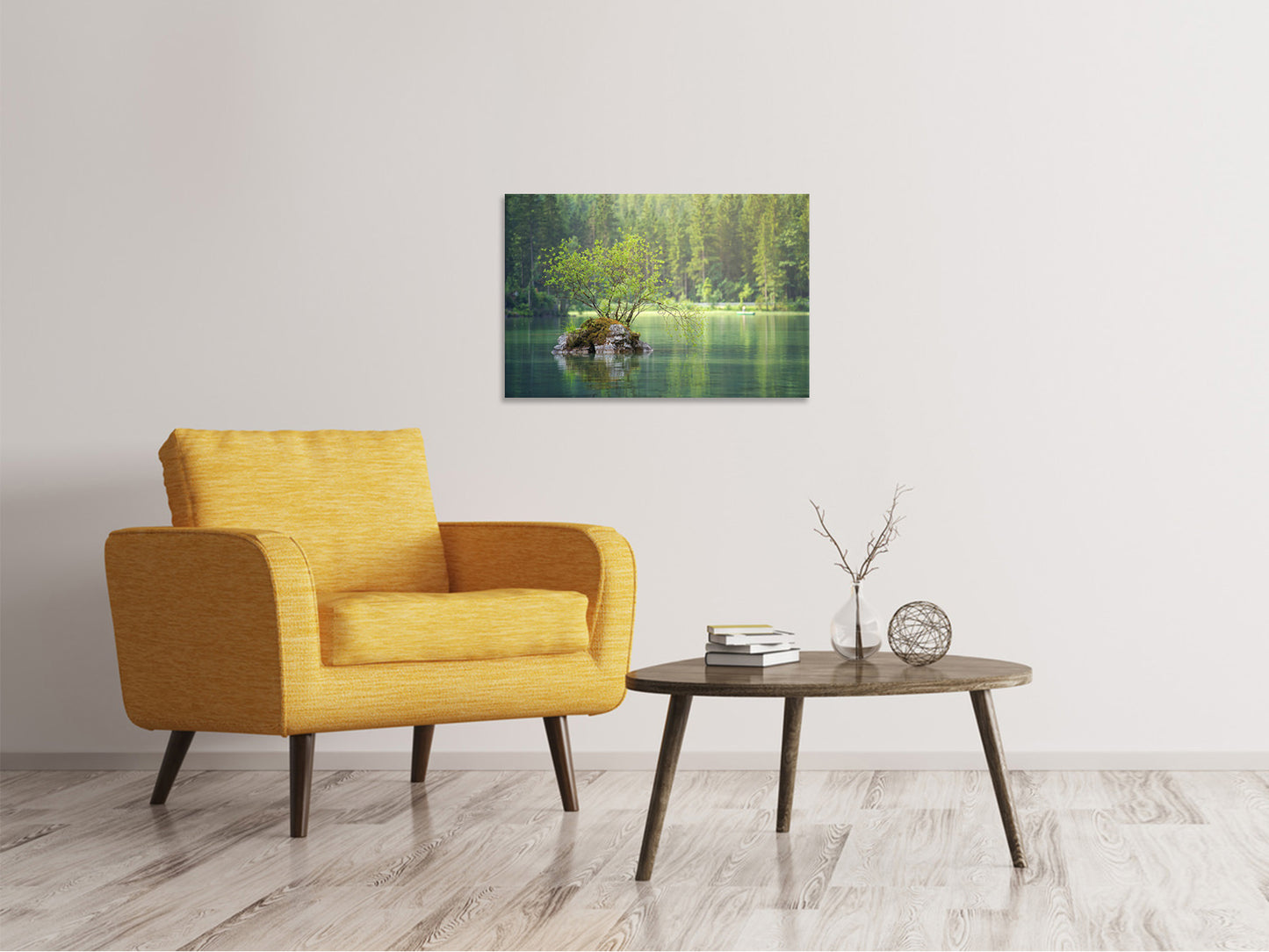 Leinwandbild Der Teich im Wald