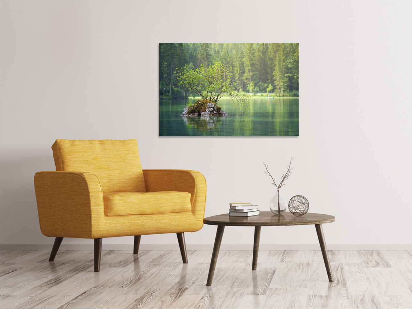 Leinwandbild Der Teich im Wald