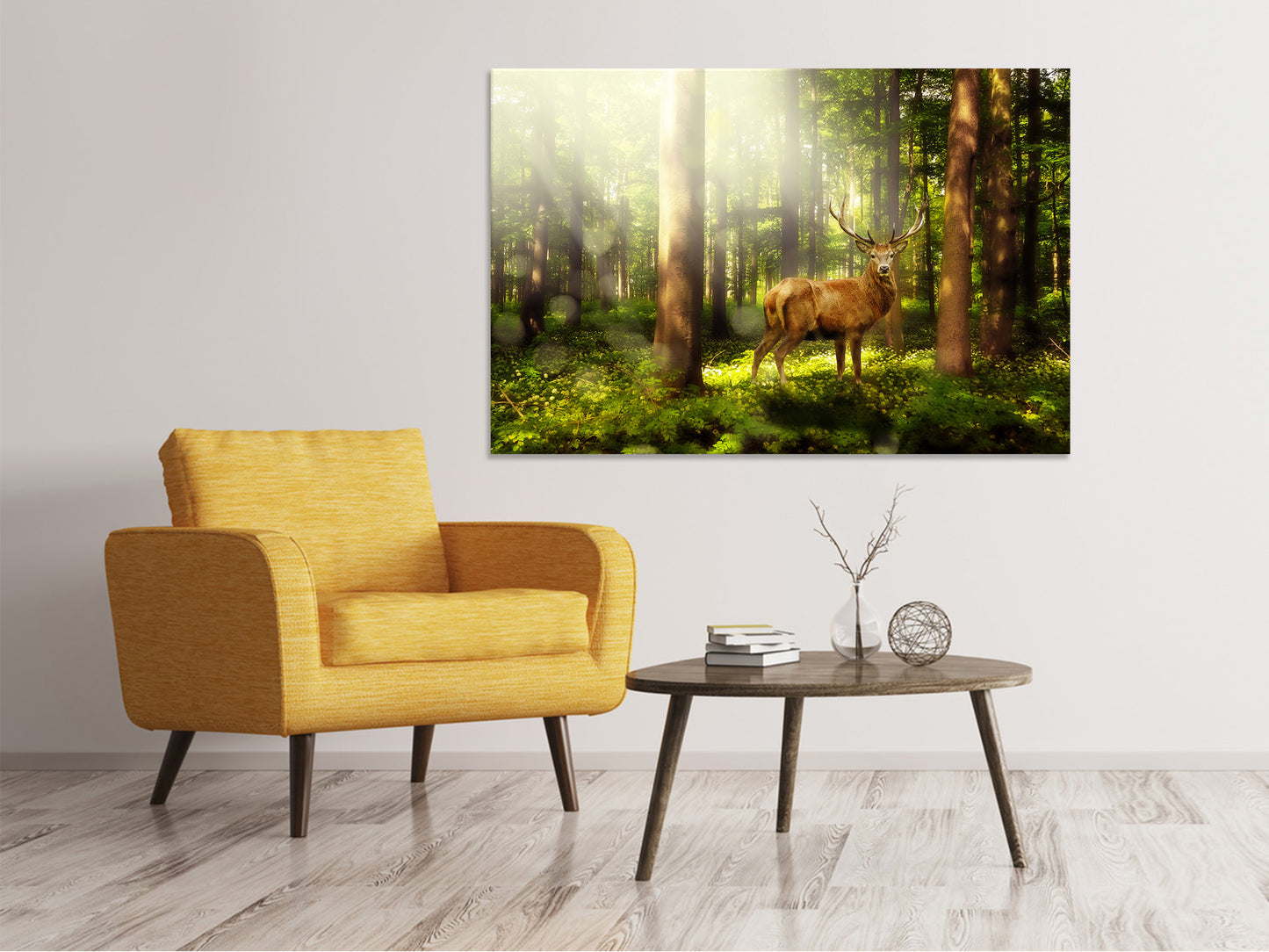 Leinwandbild Achtung Hirsch
