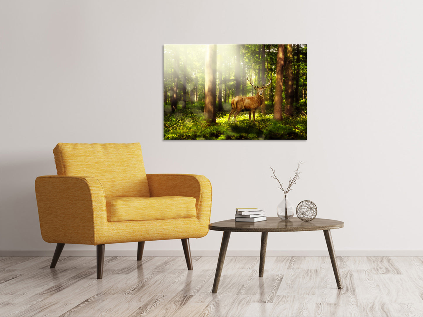 Leinwandbild Achtung Hirsch
