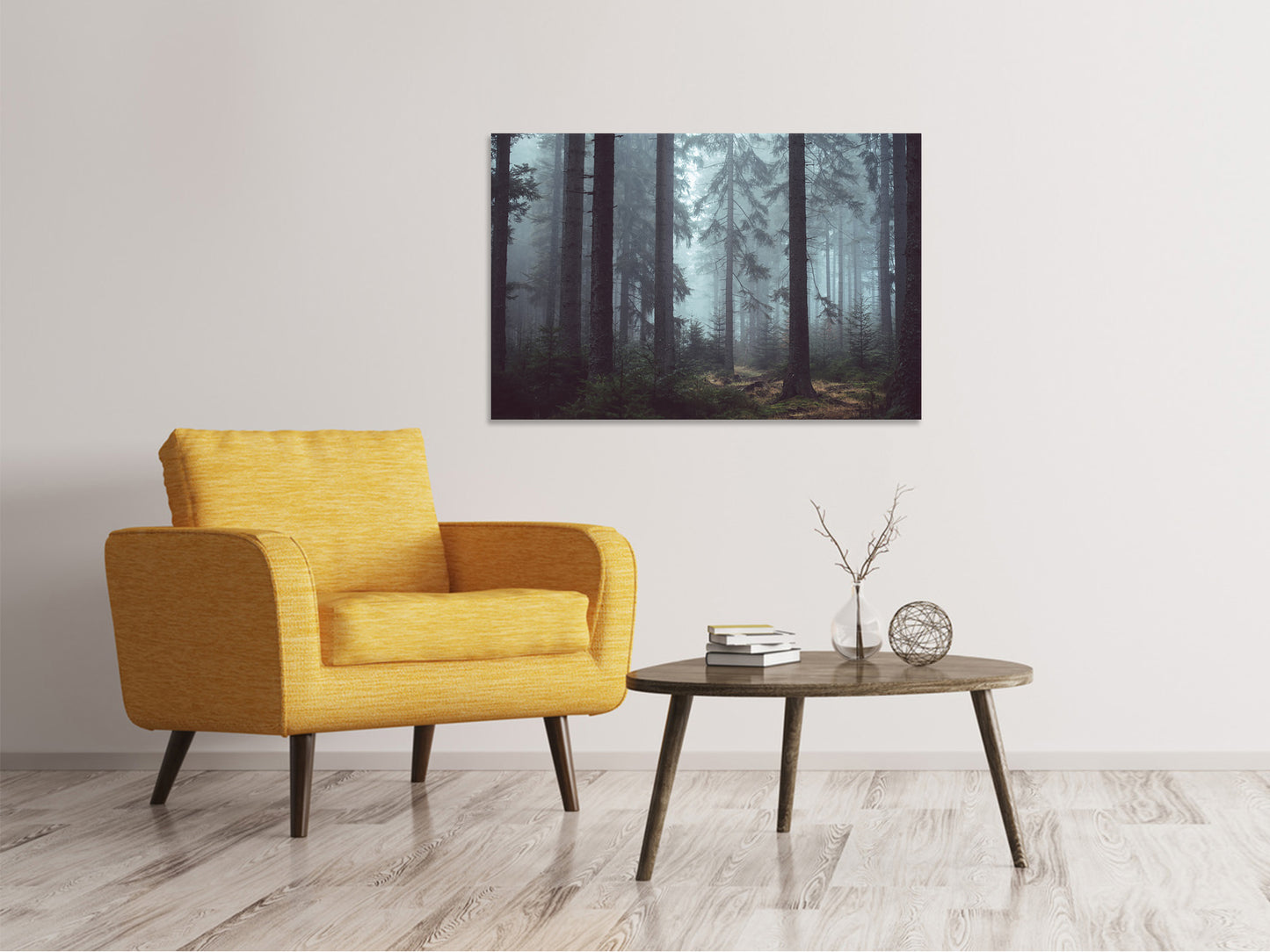 Leinwandbild Wald im Nebel